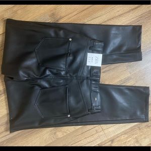 Zara mom fit leather pants ZIPPER BROKE SizeUS 0
